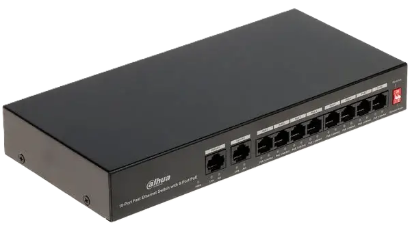 DH-S3010-8ET2ET-60 10-Port Unmanaged Desktop PoE Switch